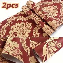 Super lange nicht-klebende Tapete - Europäischer Blumen 3D-Textur - Klebstoff erforderlich, einfach zu installieren - abnehmbare moderne Heimdekoration Tapete (1 Rolle Größe: 950cm X 53cm / 374in X 20,87in) - geeignet für große Wände und Decken, Wandbild Tapete, Schlafzimmer Tapete, Wandmalerei, mexikanischer Stil