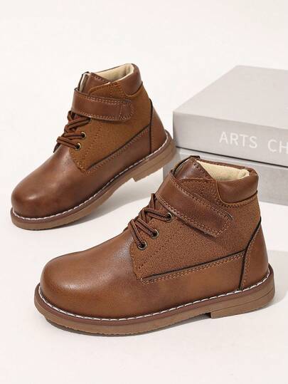 Children's Thick Warm Outdoor Comfortable Boots, Retro Classic Versatile School Style Boys Boots, Autumn/Winter