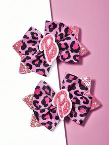 2 Stücke Glitzer Leoparden Muster Fischmaul Haarspangen, süß und Haaraccessoires, farbig und modisch, geeignet für den täglichen Gebrauch, Geschenk zum Schulanfang, Geburtstag, Halloween, Weihnachten, Neujahr