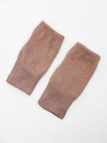 Guantes de medio dedo cálidos, guantes de punto suaves y minimalistas a prueba de frío, cómodos, guantes de medio dedo para oficina, otoño/invierno