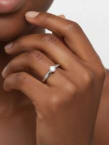 1枚女士结婚戒指 - Sherise戒指，1.8克925纯银，0.5克拉莫桑石，波西米亚宫廷风格，订婚、结婚、周年纪念、情人节礼物，附赠莫桑石证书和精美礼盒