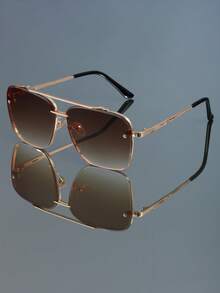 1 Kính râm thời trang gọng phi công đôi cổ điển retro, phong cách tối giản, đa năng, cao cấp, thường ngày, tiệc tùng, đường phố, sàn diễn - Nhiều màu - Xem 9