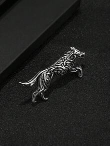 1pc Fashionable Vintage Leopard Shaped Brooch, European And American Retro Style, Suitable For Men's Daily Street Wear