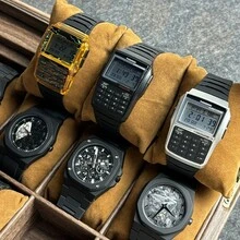Relógio Esportivo Quadrado Luminoso Masculino, Relógio Retrô Multifuncional Y com Calculadora, Agenda Telefônica, Relógio Digital - Multicolorido - Visão 5