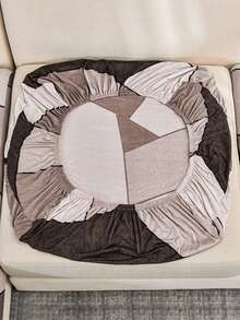 1pc Geometric Print Elastic Sofa Seat Cushion Cover, Suitable For All Seasons - Multicolor - View 8