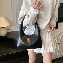 Casual Minimalist Large Capacity Lightweight Versatile Women Underarm Shoulder Bag - Black - View 11