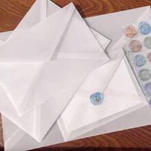10 piezas/paquete Sobres de invitación premium de papel translúcido de ácido sulfúrico hexagonal - 12,5*18,5 - Ver 2
