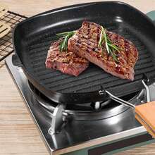 Cooking Frying Pan Non Stick Compact Folding Handle Carp Fishing Camping Outdoor - Black - View 7