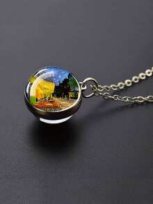 1 件萨尔瓦多达利“记忆的永恒”艺术玻璃圆顶吊坠项链