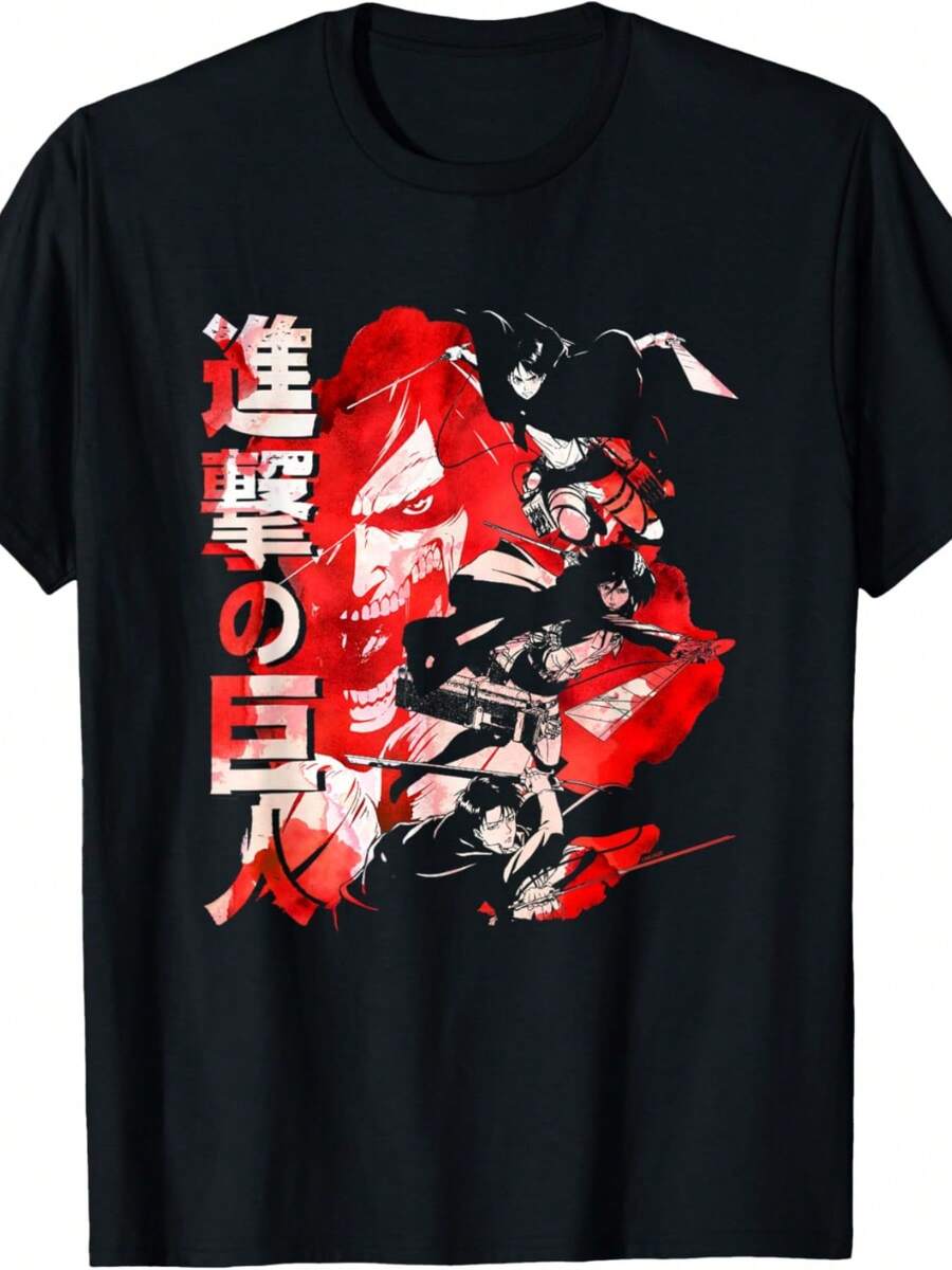Eason 2 Watercolor Collage Anime T-Shirt - màu đen - Xem 1