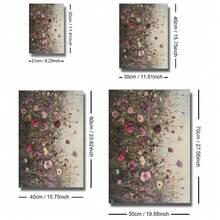 1 pieza Cartel de lienzo vintage enmarcado/sin enmarcar con campo de flores silvestres bohemio, arte de pared floral botánico rústico y oscuro, paisaje minimalista, decoración de granja, estética de Cottagecore para dormitorio, sala de estar, dormitorio, decoración del hogar moderna