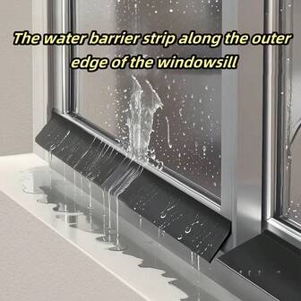 1 件窗户密封条，户外窗户裂缝防水密封条，防漏水塞，自粘推拉窗防水条，易于安装，背面有胶，适用于推拉窗、阳台和淋浴门