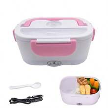PROMOTION! Electric Lunch Box Can Be Used In The Car And At Home Portable Automatic Thermal Box Pot - Fast Shipping - Pink - View 2
