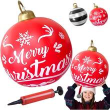 Bola Inflable Gigante de Navidad con Bomba, Bola Navideña Inflable(60cm),Decoración Navideña y de Fiestas - Negro - Ver 8