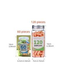 60/120pcs Noise Reduction Earplugs, Soundproof Sleep Earplugs Anti-Noise, Silent Earplugs, Unisex, Soft And Comfortable Wearing Experience, Sponge-Like Texture, Slow Rebound, Long-Term Wearing Without Ear Pain