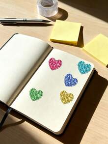 1 Rollo (500 piezas) Pegatinas con forma de corazón de colores, 1 pulgada, 8 colores, impresas (no holográficas), pegatinas de PVC removibles, fáciles de pelar y pegar, adecuadas para portátiles, botellas, scrapbooks, equipaje, sobres, decoración DIY, Navidad, Año Nuevo, fiestas de San Valentín, envoltura de regalos