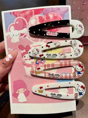 Sanrio 2/4pcs Hello Kitty Cartoon Hair Clips, Side Clips For Organizing Stray Hairs, Japanese Sweet Everyday Versatile Hair Accessories, Convenient For Carrying And Storage, Suitable For Use In Photo Shooting, Makeup, Skincare, Etc. A Must-Have Item For Travel, Perfect For Christmas And New Year Gifts.,Stocking Stuffers,Stocking Fillers,Stocking Stuffers For Women,Stocking Fillers Women,Christmas Gifts,Gifts,Christmas Stocking Fillers,Gifts For Women,Gift,Christmas Gift,Stocking Stuffers For Adults,Stocking Fillers For Adult,Hair Stuff,Women's Accessories,Stocking Stuffer,Coming-Of-Age Hair Accessory,Christmas Hair Accessories,Gift Ideas For Women,Beauty Stocking Fillers,Christmas Gifts For Women