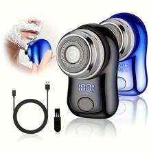 Men's Electric Shaver, USB Charging, Digital Display, Compact And Portable, Ideal For Business Travel. Perfect Holiday Gift. - 黑色 - 查看 2