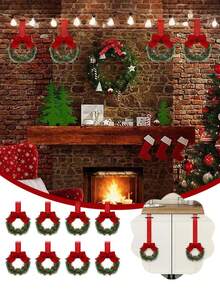 4 Pieces Of Artificial Leaves And Berries-Made Christmas Wreaths, Which Can Be Hung On The Door. Suitable For Christmas, Indoor And Outdoor Festive Decorations, New Year Decorations, Front Door Wreaths, Home Wall Decorations, Home Decorations, Christmas Decorations, Room Decorations, And Universal Indoor And Outdoor Use.