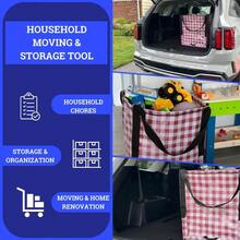 Heavy Duty Storage Tote Bag 22Gallon Rugged Woven Polypropylene Moving Bag Reusable SelfStanding Design Holds Up To 500 Pounds Single Gingham Red