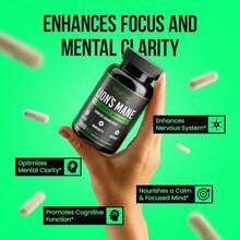 VitaRaw Organic Lions Mane Supplement Capsules 2400 Mg - Powerful Nootropic - Helps Maintain Memory, Energy, And Mental Clarity - Vegan Brain Booster Focus Pills - Real Lion'S Mane Supplement - White - View 4