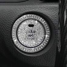 Cubierta con cristales de Rhinestone para el botón de encendido/apagado del motor del coche - Anillo decorativo para el botón de encendido universal con diseño brillante, adecuado para varios modelos de automóviles, accesorios de decoración interior del coche - Multicolor - Ver 8