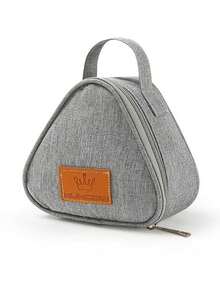 1 件加厚保温午餐袋，灰色/黑色/蓝色，便携式午餐盒手提袋，可重复使用的学生午餐袋，带厚铝箔衬里的保温午餐袋 - 彩色 - 查看 8