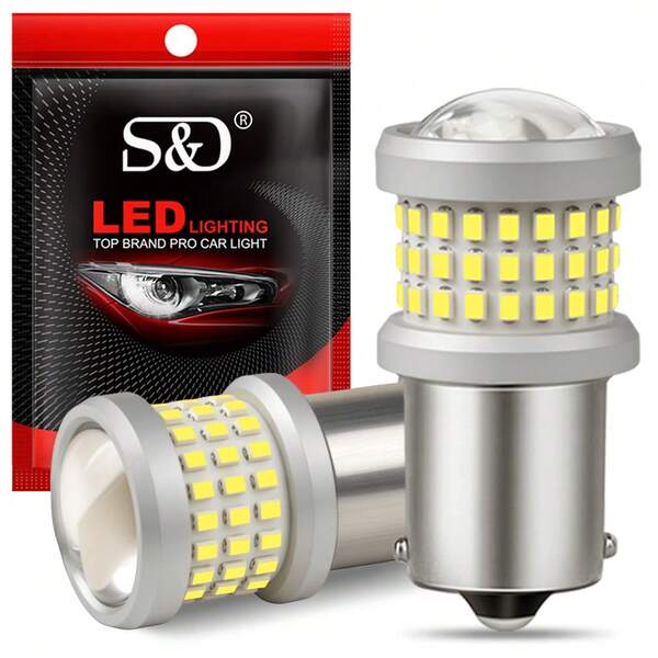 S&D 2 piezas Bombilla LED 1156 BA15S P21W, 1157 P21/5W BAY15D BA15D BAU15S PY21W Lámpara de señal de coche Auto Luz de freno y reversa 12V