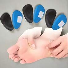 舒适记忆泡沫鞋垫，蓝色 - 透气减震，男女通用后跟杯插入，适合运动鞋和正装鞋