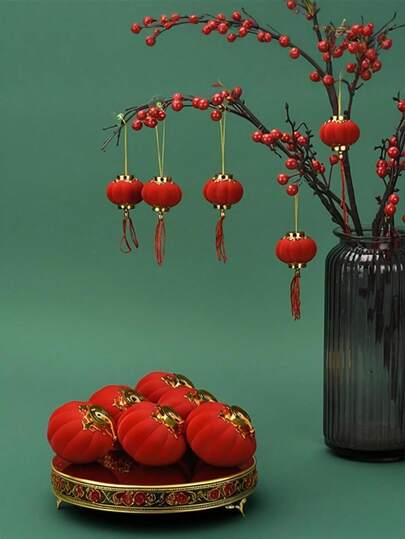 20 sztuk miniaturowych chińskich czerwonych lampionów, chiński ślub, lampion z frędzlami, noworoczny wiszący, świąteczny, dekoracja na przyjęcie domowe, świętowanie w domu, dekoracje festiwalowe, świąteczny styl, akcenty dekoracyjne, lekka dekoracja, mini dekoracje, wiszące ozdoby, organizatorzy ślubów, gospodarze przyjęć