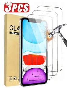 3 عبوات حماية شاشة زجاج مقسى شفاف كامل الشاشة [صلابة 9H] [لمس حساس] [وضوح عالي] [مقاوم للكسر] [مضاد للبصمات] [مضاد للفقاعات] [مقاوم للخدش] لهواتف آيفون 11/XR، متوافق مع آيفون 17/16 برو ماكس/16/16 برو/16 بلس/15 برو ماكس/15/15 برو/15 بلس/14 برو ماكس/14/14 برو/14 بلس/13 برو ماكس/13/13 برو/12 برو ماكس/12/12 برو/11/11 برو ماكس/XS/XS MAX/7/8 بلس