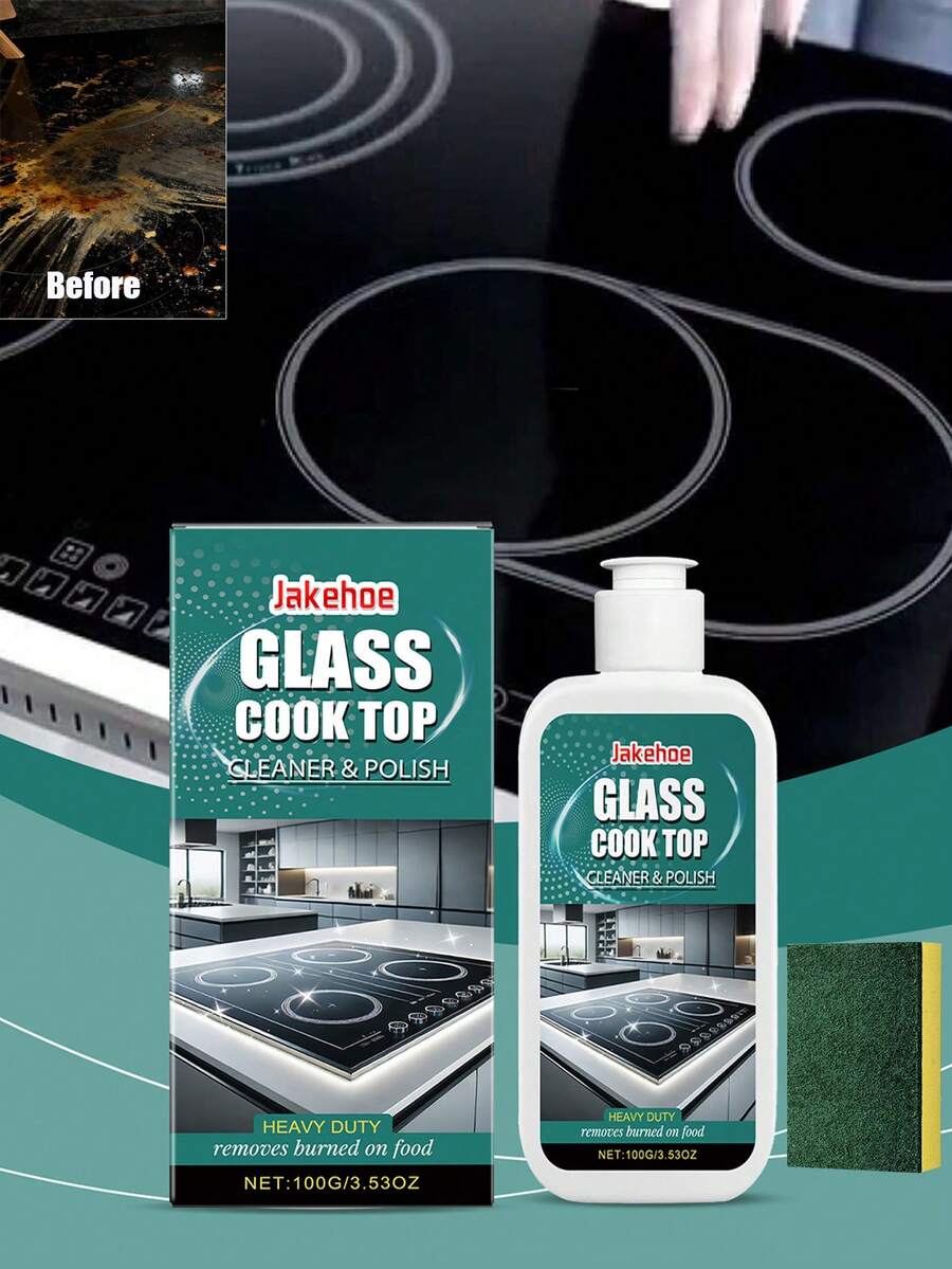 多用途清洁剂、清洁乳、厨房清洁剂、陶瓷炉清洁剂和抛光剂，用于家用厨房清洁电磁炉和陶瓷炉，去除污渍 - 彩色 - 查看 1
