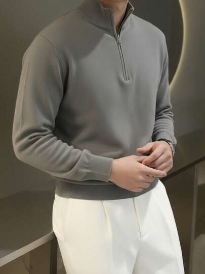 Jersey para caballero medio cierre cuello alto
