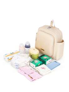 1pc Multifunctional Mommy Bag, Can Be Worn As Backpack Or Shoulder Bag, With Bottle Warmer And Wet/Dry Separation