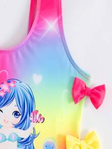 2025 New Children's Girls' Country Summer Cute Leisure Swimsuit Set - Multicolor - View 4