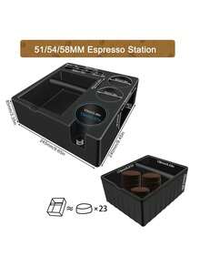 1pc Espresso Tamping Station Knock Box,Tamperstation,Espresso Station Fit For Storage 51-58mmtamper,Distributor,Portafilter,Puck Screenaccessories,9 In 1 Espresso Knock Box And Tamperstation