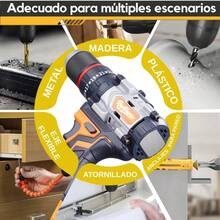 Taladro Rotomartillo Sin Carbón 2 Baterías 3000mah - Naranja - Ver 9