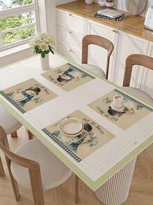 1pc Christmas Snowman Pattern Table Runner, Linen-Like Christmas Table Runner, 1pc Table Runner, 4pcs Placemats, 1pc Cushion Cover, 3 Products Available, Seasonal Home Decor Indoor/Outdoor Party Supplies, Winter Home Decor, Christmas Decoration, Christmas Room Decor, Christmas Party Decoration - Multicolor - View 17