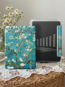 E-Book Case Compatible With Kindle Paperwhite 7inch 2024,Kindle (11th Generation) 2022 Release,Kindle Paperwhite 11th Gen 2021,Kindle Colorsoft Signature Edition, Soft Transparent TPU Back Cover Auto Wake/Sleep Oil Painting Illustration