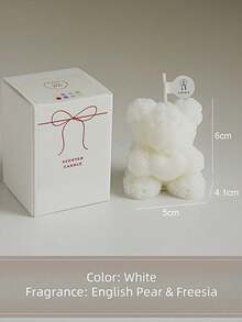 1pc Rose Bear Aromatherapy Candle, Individually Packaged As A Gift. It Is A Gift That Combines Both Aesthetics And Fragrance. The Romantic Rose Elements Are Combined With The Cute Bear Shape.