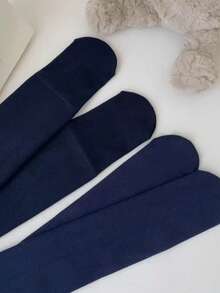 paquete de 2 leggings unisex para bebés y niños, mallas de algodón azul, ideales cualquier temporada, cómodos y resistentes - Azul Marino - Ver 15