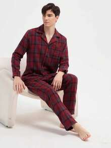 新款男士时尚休闲加厚冬季睡衣套装