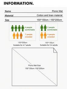 Picknickdecke im Vintage-Stil, blauer Blumen Muster, für den Outdoor-Campinggebrauch