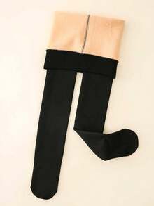 1/2 Stücke Mädchen/Mädchen dünne Fleece Strumpfhosen, einfarbig klassisch, warm, hautfreundlich, weich, bequem, dünne Fleece Leggings, geeignet für Herbst/Winter Alltagskleidung, Feiertage, Schuloutfit - Verschiedenfarbig - Übersicht 2