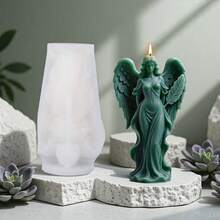 1pc Dreamy Wings Goddess Aroma Candle Silicone Mold, Fragrance Stone Decor Mold - White - View 5