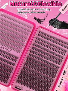 Set de extensión de pestañas en racimo DIY - 8-16mm, 640 palitos, 10D+20D+30D+40D, negro, set de pestañas sintéticas en racimo de gran capacidad. Set de extensión de pestañas en racimo con forma de D. Un set de extensión de rímel grueso y ligero adecuado para uso doméstico. Gran racimo de pestañas sintéticas - Rosa - Ver 10