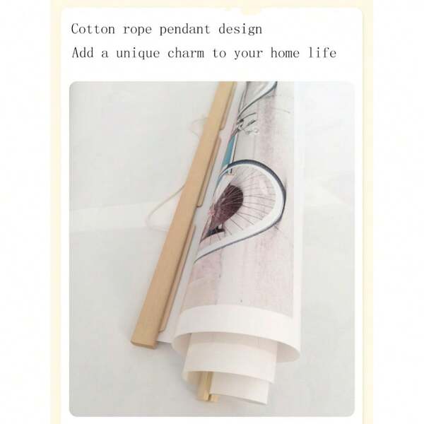 DIY Holz Aufhänge-Leinwandstange Poster Dekorative Malerei Holzstange Aufhänge Kunstwerk Kalender Streifen Aufhänge Fahnenmast, massiver Holz Rollenhalter für Leinwand Poster - elegante Heimdekoration Stange.