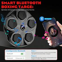 Maquina de Boxeo Musical con 2 Pares de Guantes,Musical Boxing Machine Recargable Bluetooth,Diseño Antirruido,Ajuste de 9 Velocidades,Box Musical de Pared para Adultos,Niños,Interior,Gimnasio - A - Ver 8