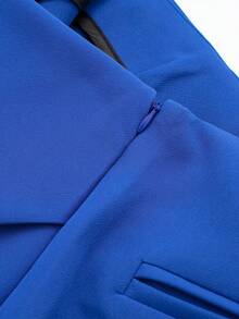 Váy/quần short nữ YROOE thời trang thường ngày, đa năng, màu trơn, dáng bất đối xứng. - Xanh đậm - Xem 3