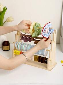 1 件装优雅多层木质首饰收纳架，方便收纳发夹、发圈、项链、手链和吊坠，专为女性和女孩的配饰而设计，是节日家居装饰和送礼的理想之选。
